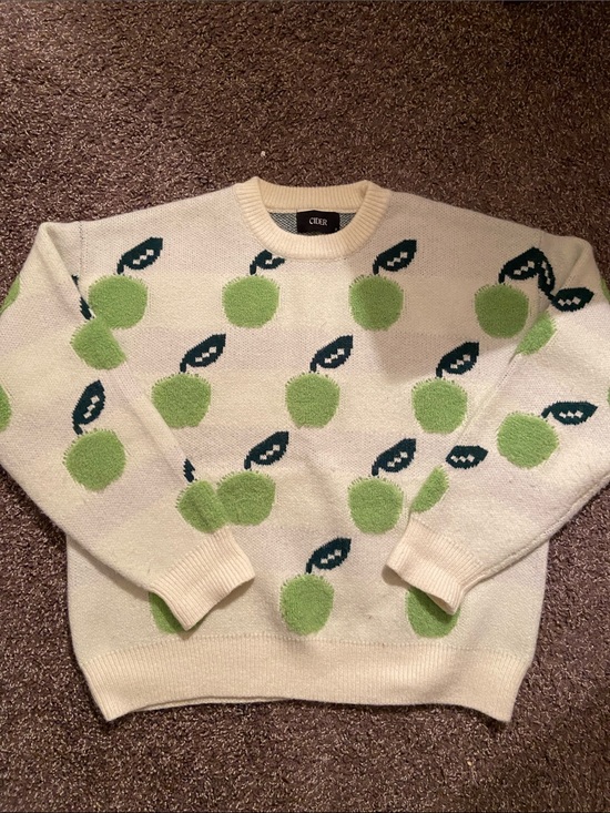 Cider Sweaters - cider cream apple fruit pullover oversized sweater